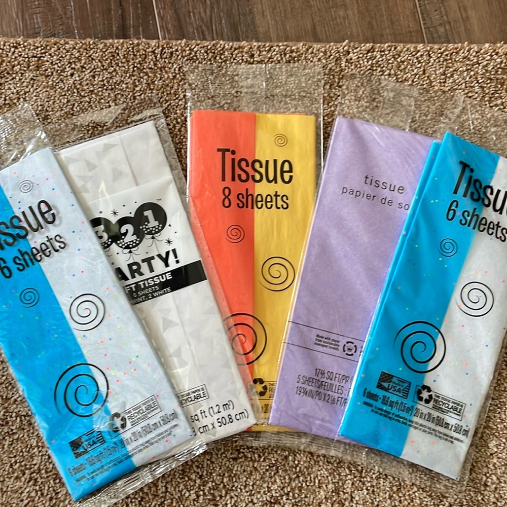 Bundle of 5 pks of tissue paper